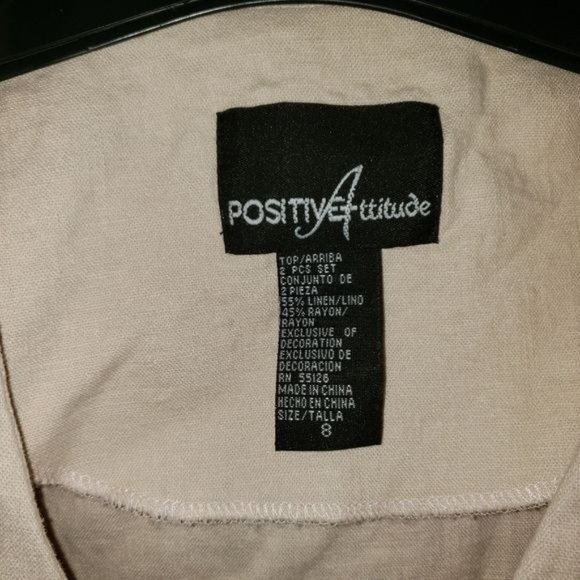 Positive Attitude Linen Blend Tie Front Short Sleeve Embellished Jacket Size 8 - Picture 4 of 6